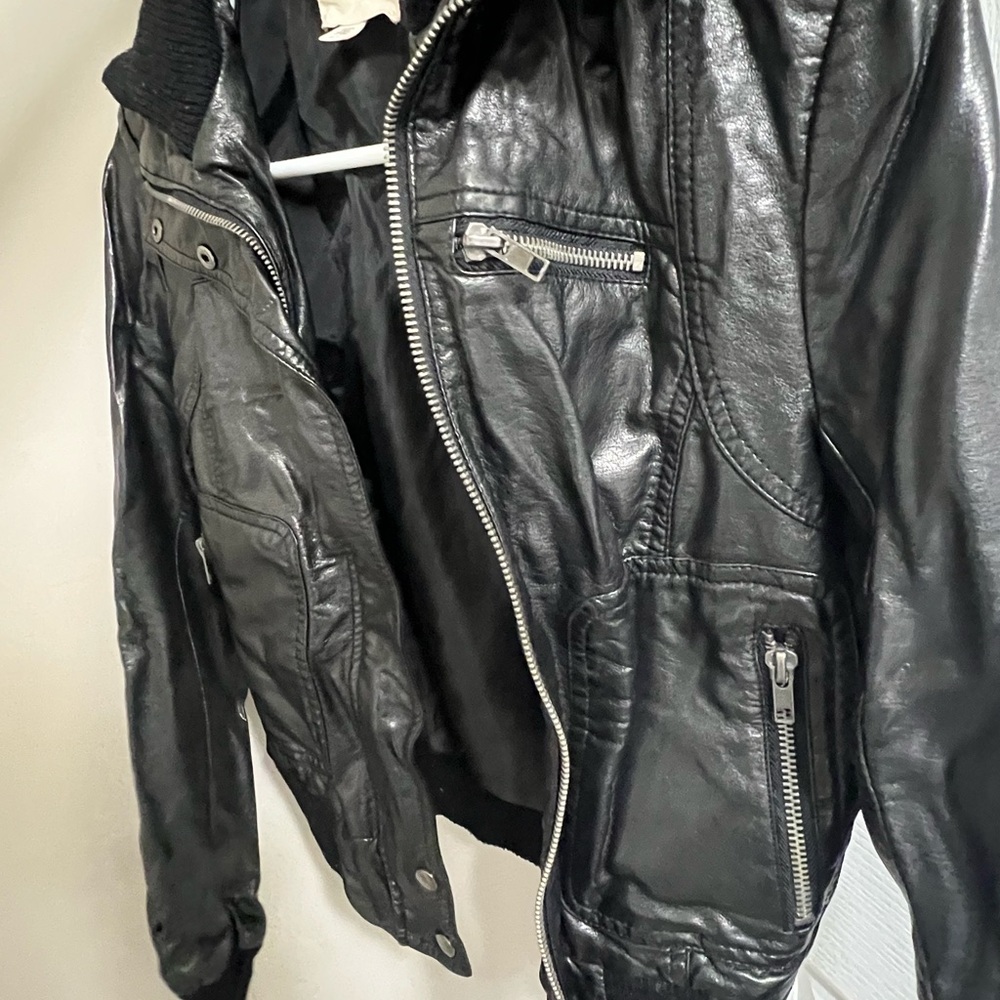 Silence + Noise Black Leather Jacket - Picture 5 of 9